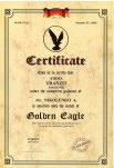 Zertifikat „Der goldene Adler“
